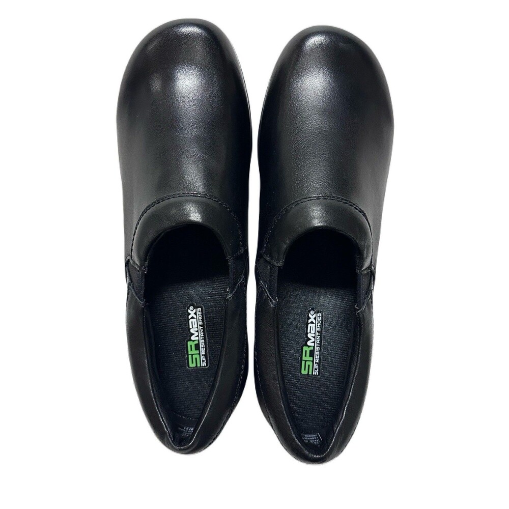 NEW SR Max Geneva Womens Size 9 / 41 Black Leather Slip Resistant Clog Soft Toe - Picture 6 of 9